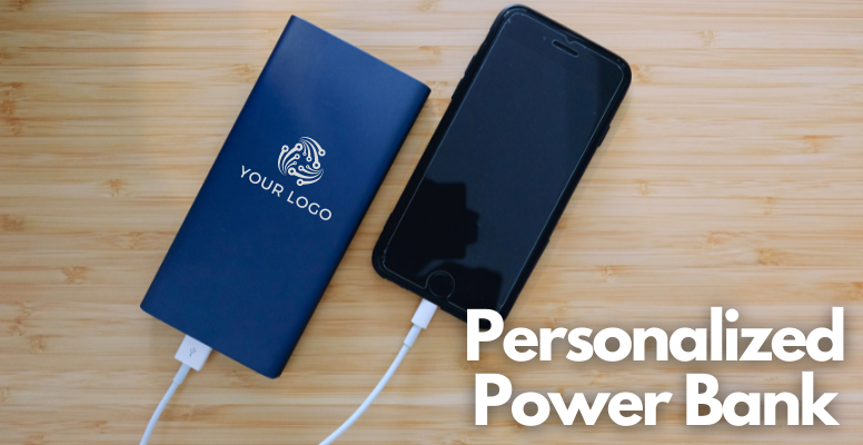 personalized power bank with your logo engraved or printed on it